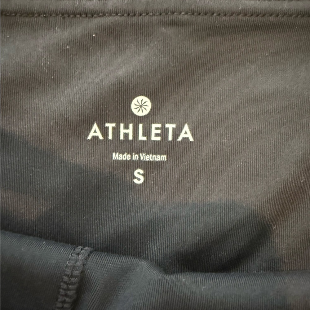 ATHLETA Women’s Gleam Tight leggings Black small faux leather trendy sporty - Picture 3 of 4